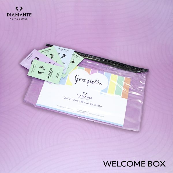 Welcome Box Diamante kit prova personalizzato 5 campioni cosmetici